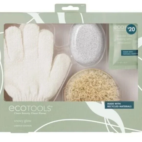 EcoTools, Snowy Glow Exfoliating 4 pc Bath Kit, Limited Edition - Picture 1 of 2